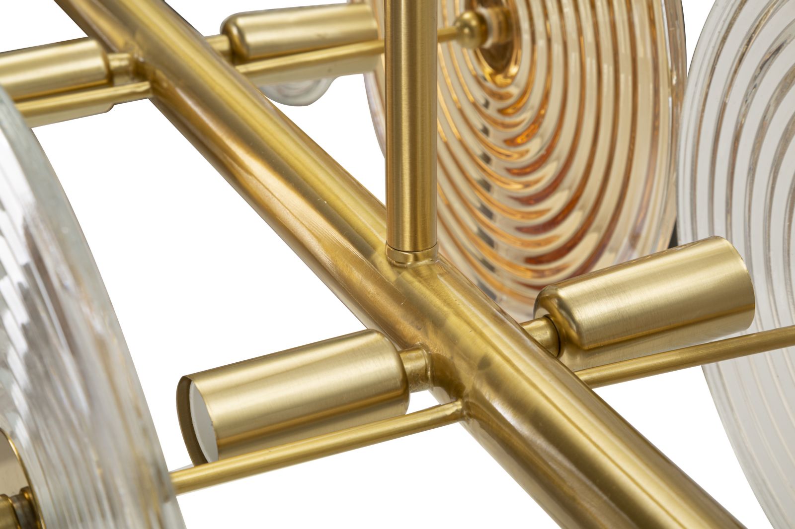 Venia Grande Deckenleuchte Glas Metall Gold 116x79cm Glam