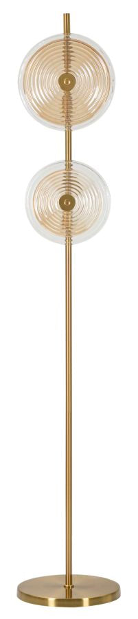 Venia Tower Stehlampe Glas Gold Ø30x170cm Glamour Design