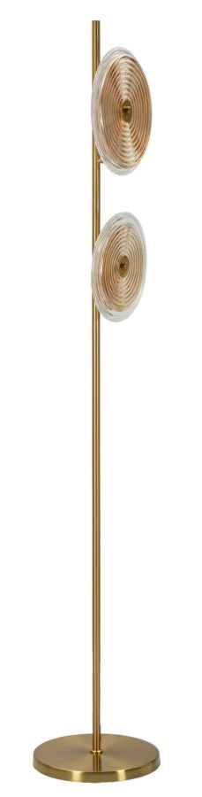 Venia Tower Stehlampe Glas Gold Ø30x170cm Glamour Design