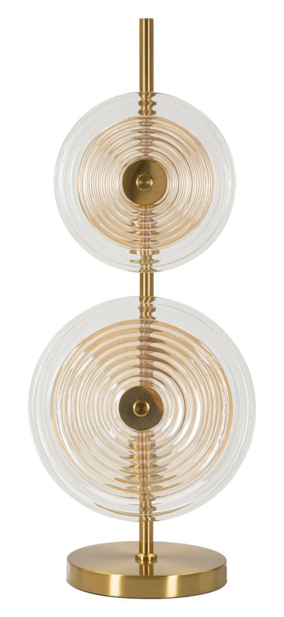Venia Aura Tischlampe Glas Gold Ø25x63cm Glamour Stil
