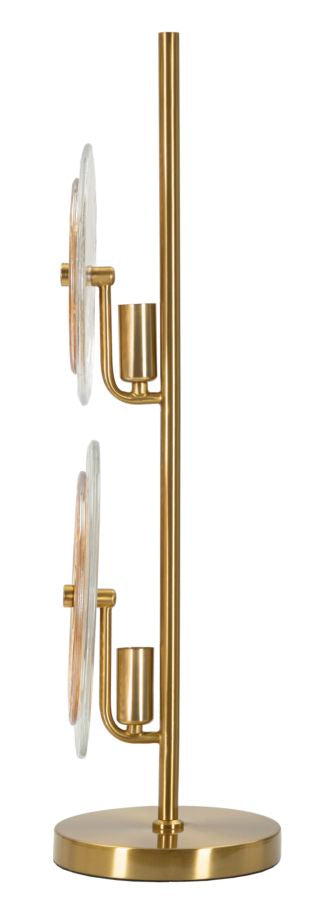 Venia Aura Tischlampe Glas Gold Ø25x63cm Glamour Stil