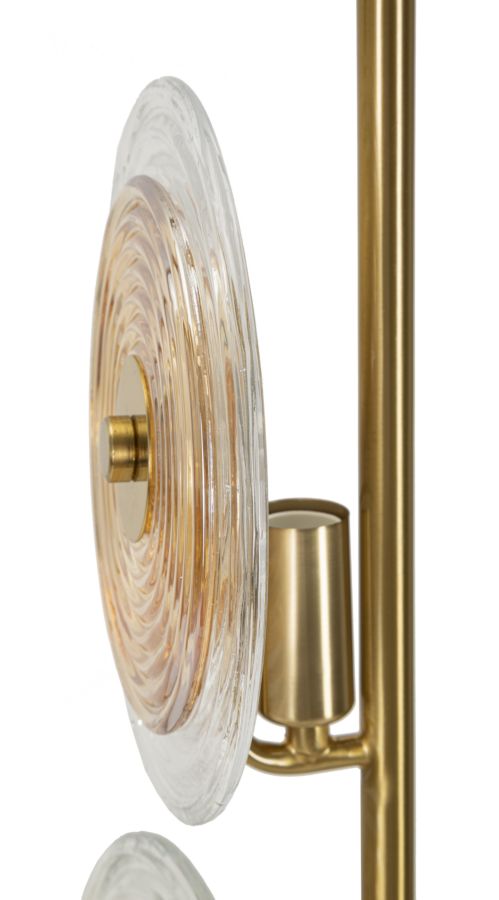 Venia Aura Tischlampe Glas Gold Ø25x63cm Glamour Stil