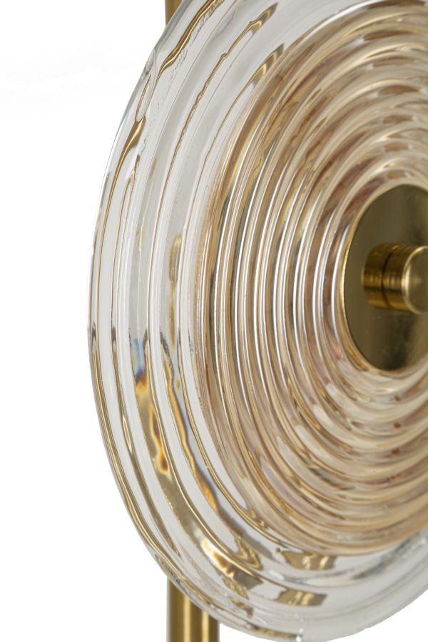 Venia Aura Tischlampe Glas Gold Ø25x63cm Glamour Stil