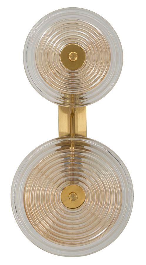 Venia Duo Wandleuchte Glas Metall Gold 25x52cm Glam