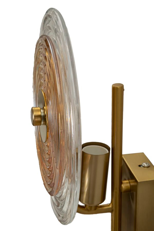 Venia Duo Wandleuchte Glas Metall Gold 25x52cm Glam