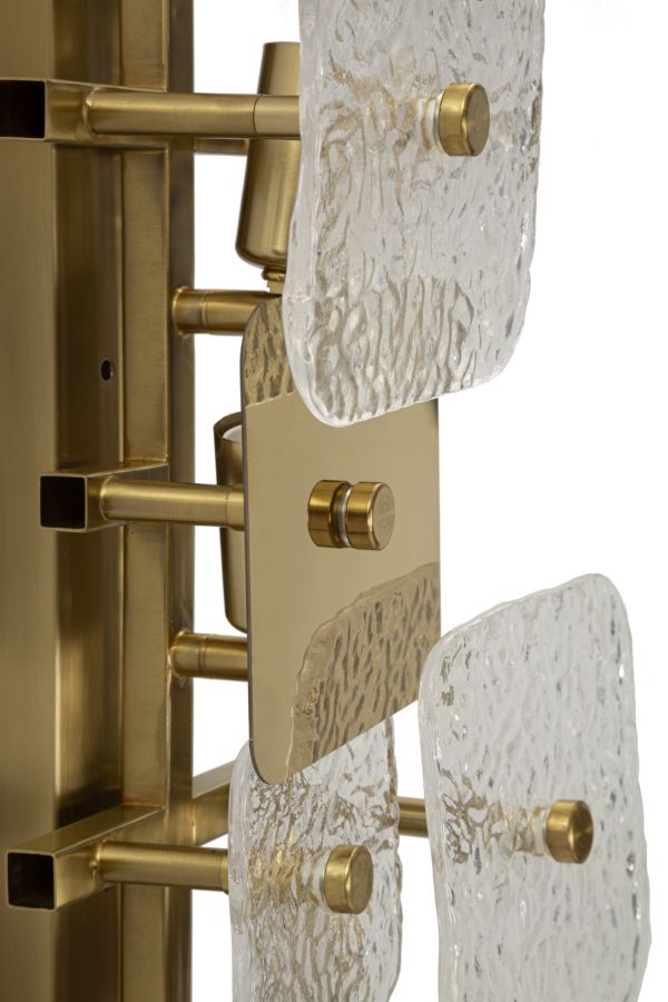 Glassy Glow Wandleuchte Glam Metall Glas 24x76cm