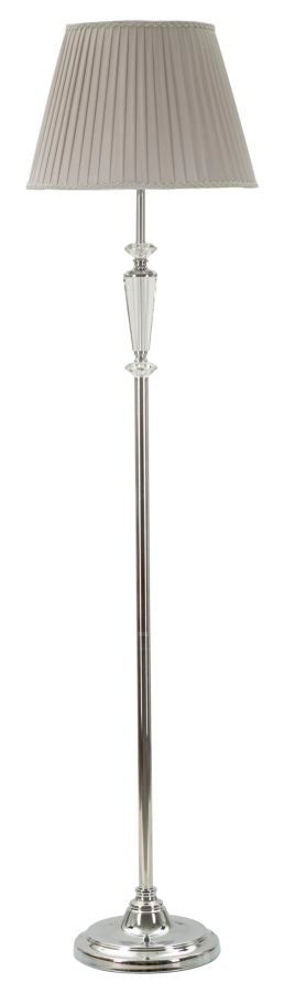 Serena Grande Stehlampe Silber Ø40x164cm Stoffschirm