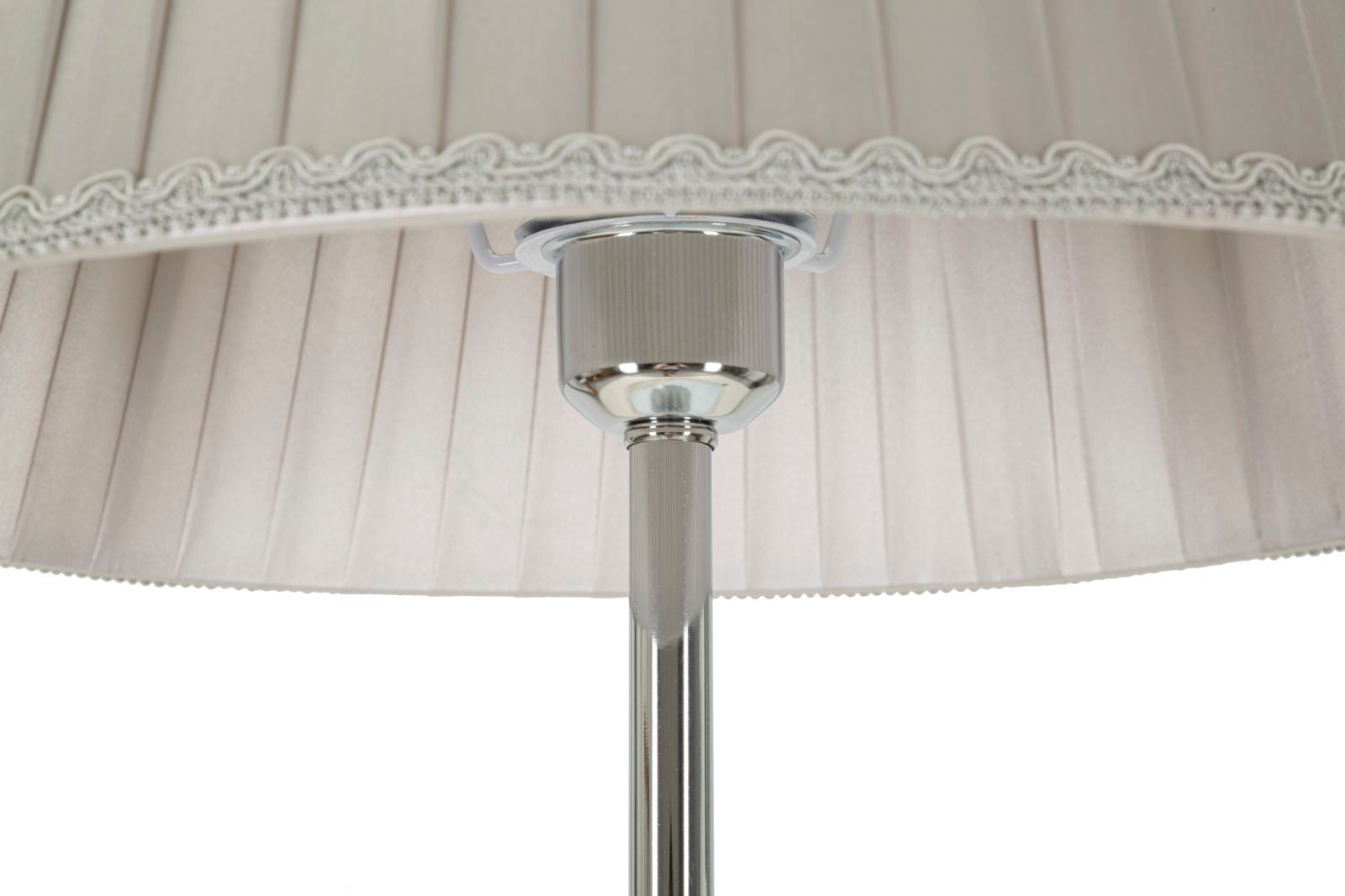 Serena Grande Stehlampe Silber Ø40x164cm Stoffschirm