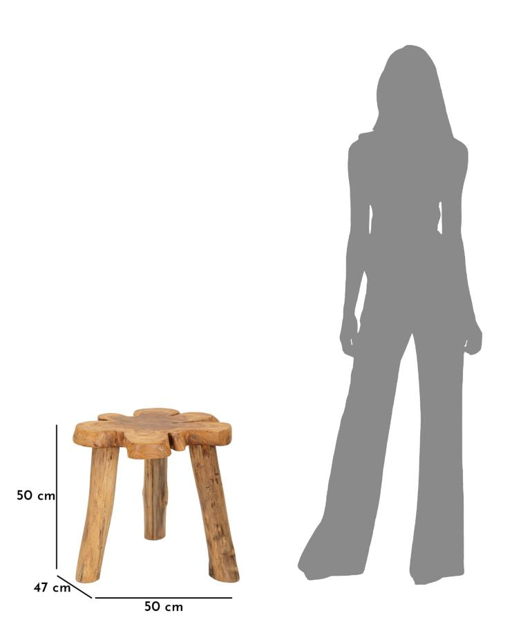 Beistelltisch Bintang Teak Holz Boho Chic Handgefertigt Natur