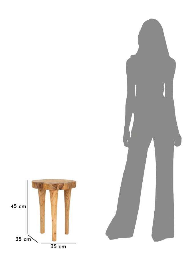 Beistelltisch Kursi Teak Holz Boho Chic Natur Unikat Handgefertigt