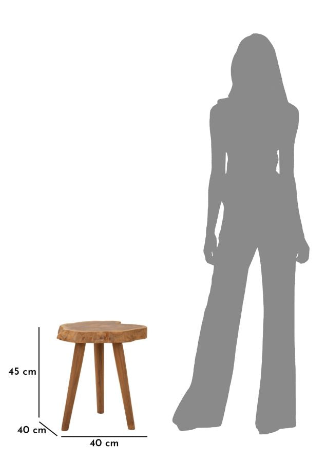 Hocker Budut Teak Holz Natur Boho Chic Handgefertigt