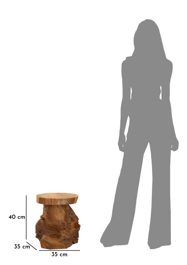 Beistelltisch Jamet Teak Holz Boho Chic Natur Unikat Massiv