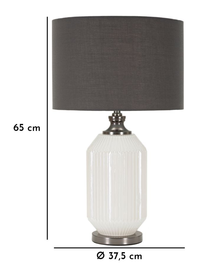 Brighty Elegance Tischlampe Glas Metall Samt Ø37x65cm Glam