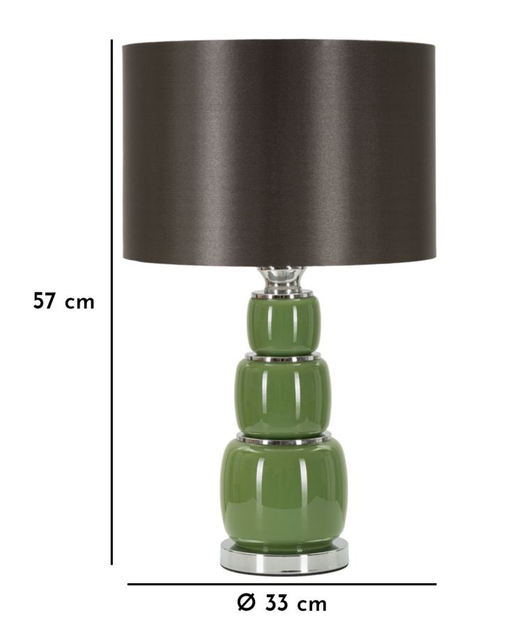 Eva Three Tischlampe Glas Metall Samt Ø33x57cm Glam