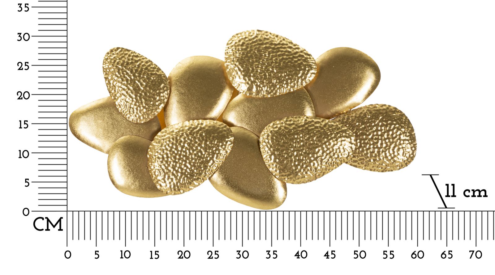 Shella Grande Wandleuchte Gold Metall 60x31cm Muscheloptik