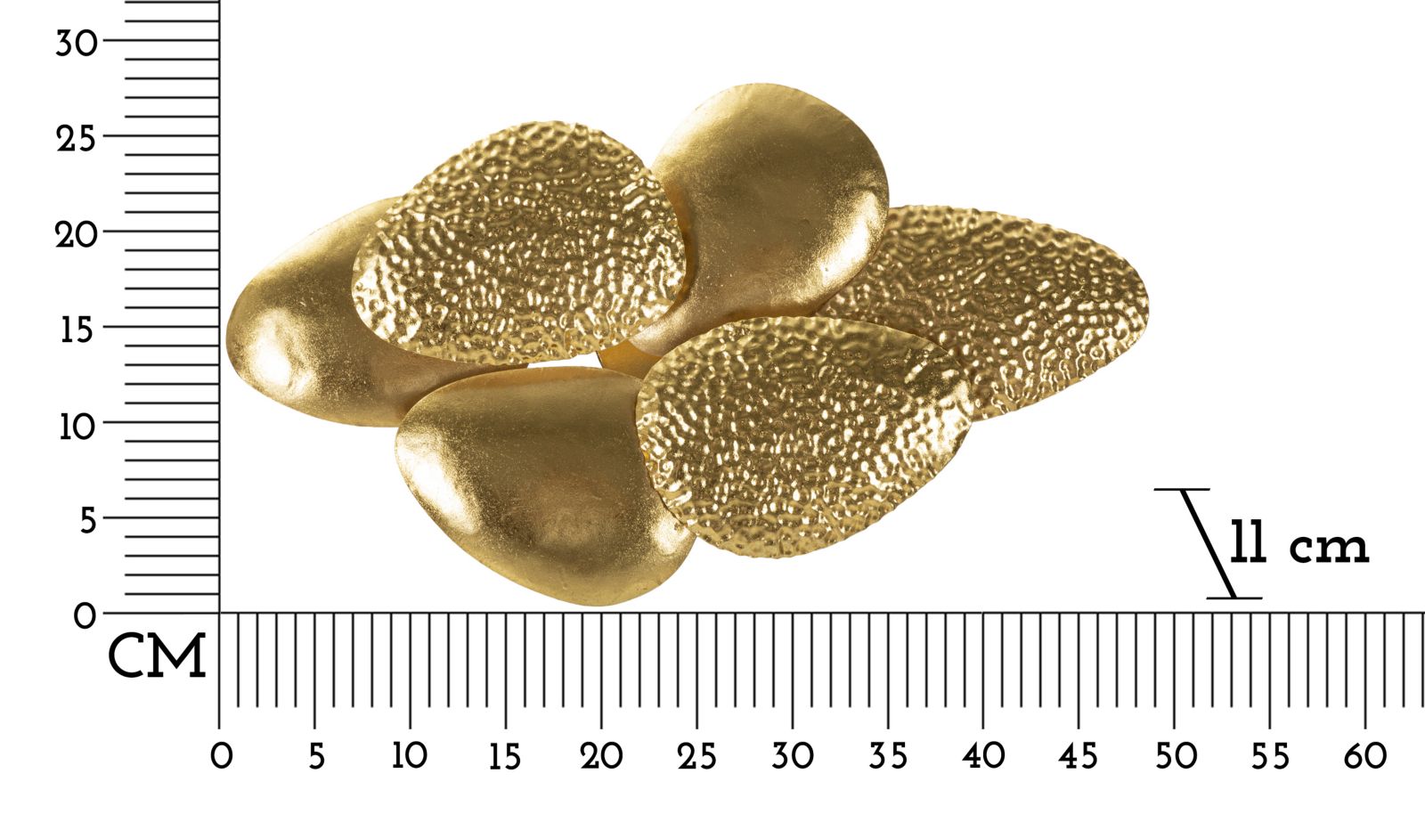 Shella Glow Wandleuchte Gold Metall 44x28cm Muscheloptik