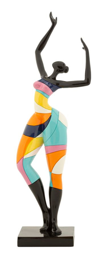 Skulptur Vibrant Dancer 38 cm Bunte Tänzerin aus Resin – Handgefertigt in Italien