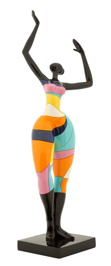 Skulptur Vibrant Dancer 38 cm Bunte Tänzerin aus Resin – Handgefertigt in Italien