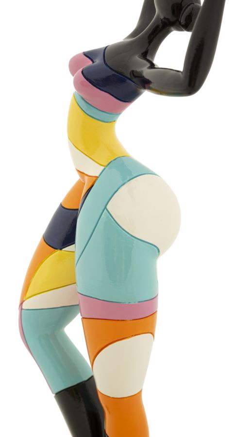 Skulptur Vibrant Dancer 38 cm Bunte Tänzerin aus Resin – Handgefertigt in Italien