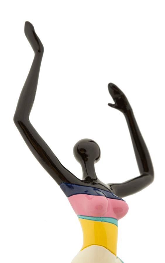 Skulptur Vibrant Dancer 38 cm Bunte Tänzerin aus Resin – Handgefertigt in Italien
