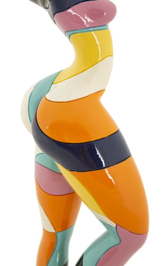 Skulptur Vibrant Dancer 38 cm Bunte Tänzerin aus Resin – Handgefertigt in Italien