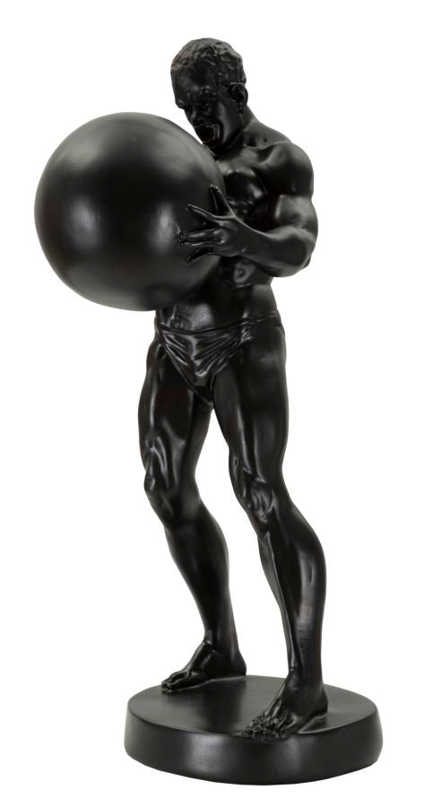 Skulptur Nocturnus Schwarz Atlas Figur 43cm modern