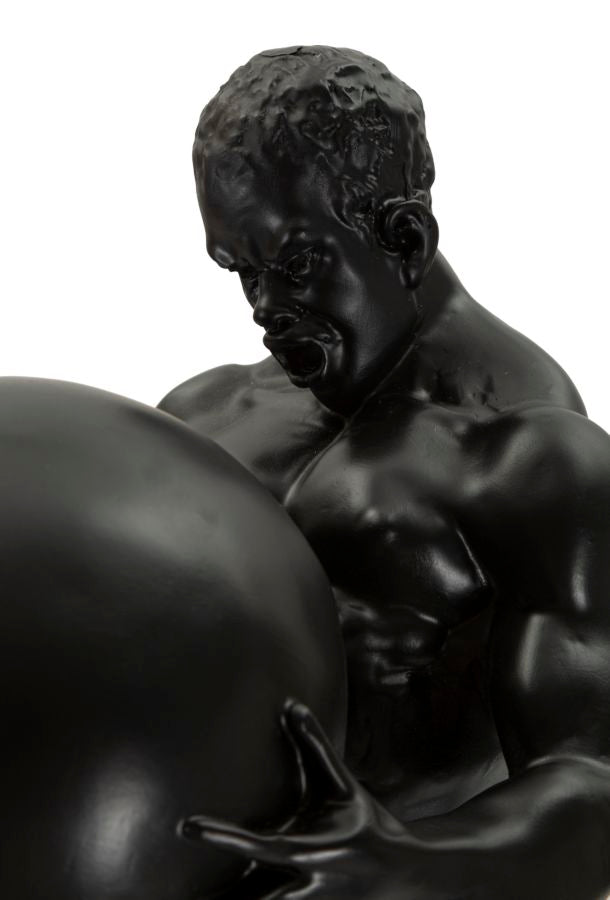 Skulptur Nocturnus Schwarz Atlas Figur 43cm modern