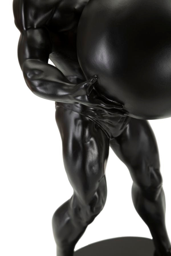 Skulptur Nocturnus Schwarz Atlas Figur 43cm modern