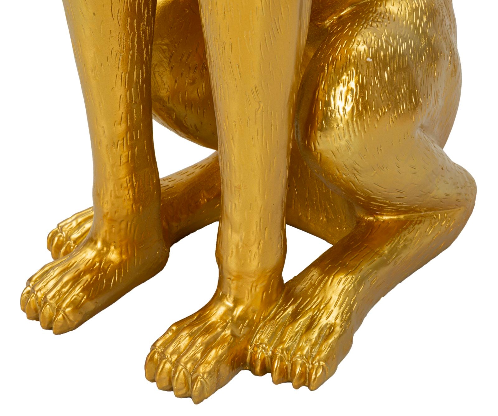 Dekofigur Hund Savoy Gold mit Tablett glamouröse Wohnfigur Höhe 91cm