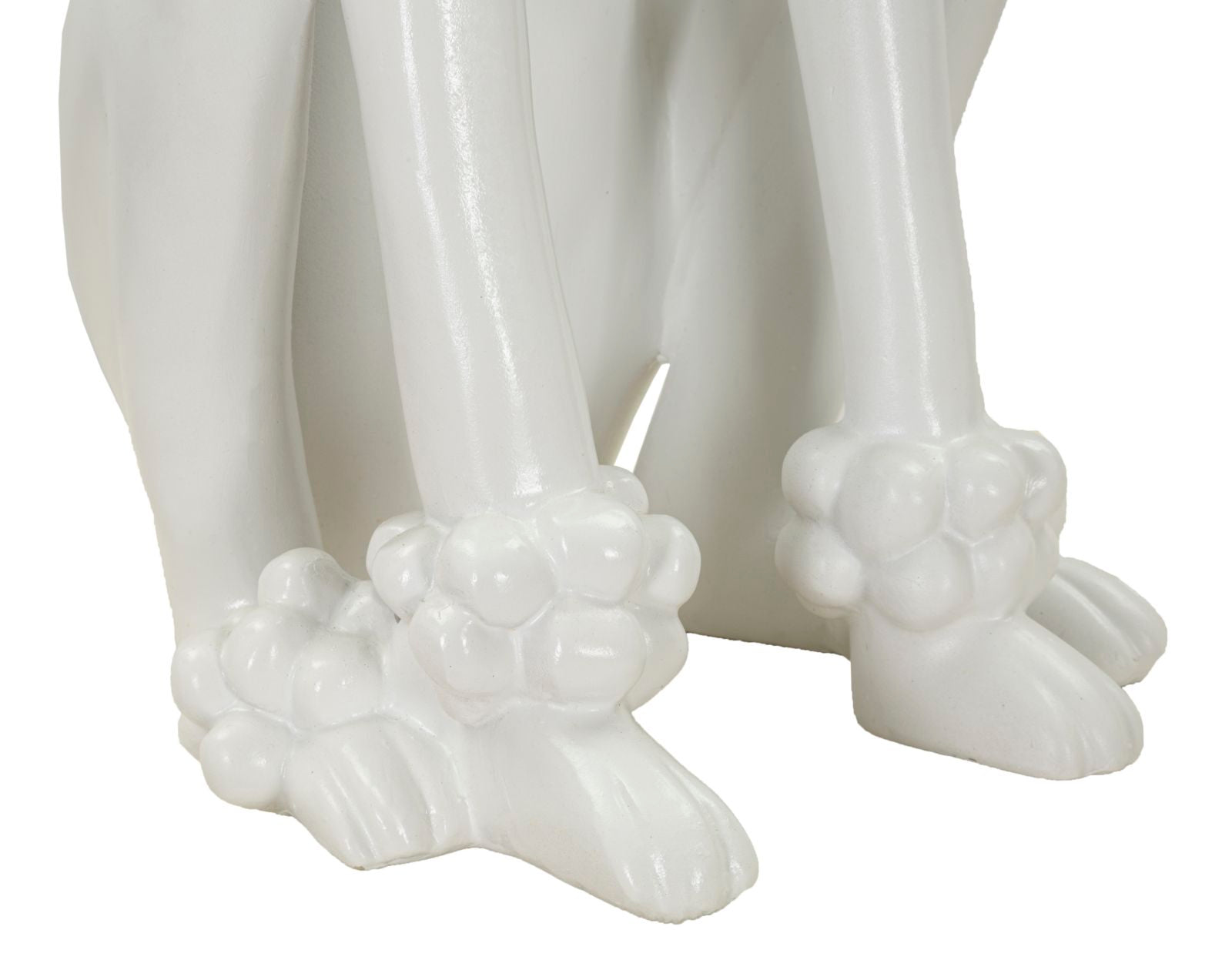 Skulptur Poodletta Weiß Pudelfigur aus Resin 61cm