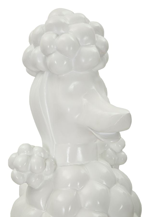 Skulptur Poodletta Weiß Pudelfigur aus Resin 61cm