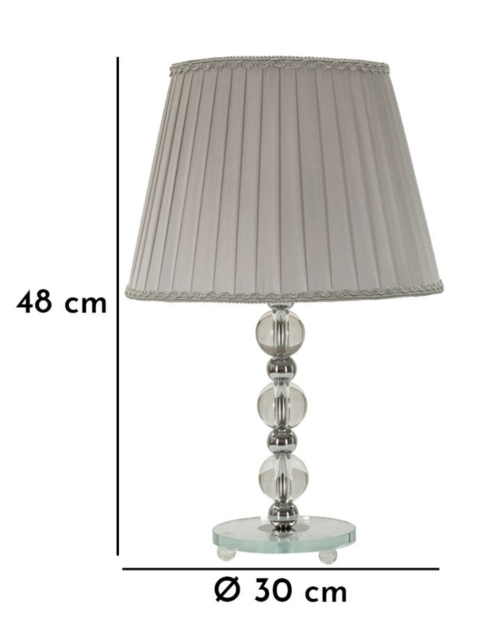 Tolly Chic Tischlampe Silber Ø30x48cm Glamour Stil