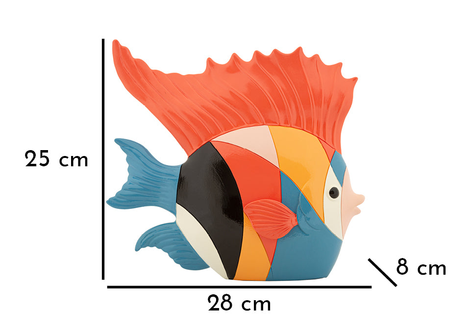 Deko Fischfigur Pesce Rubic Bunt Modern 28x25cm