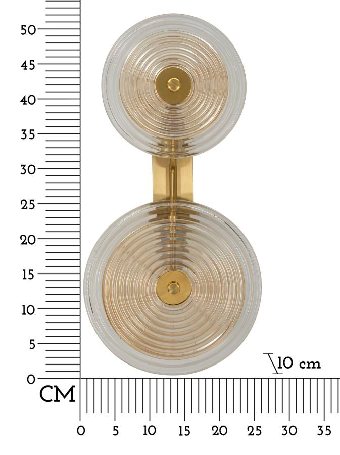 Venia Duo Wandleuchte Glas Metall Gold 25x52cm Glam