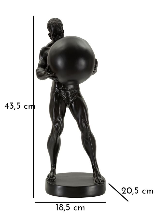 Skulptur Nocturnus Schwarz Atlas Figur 43cm modern