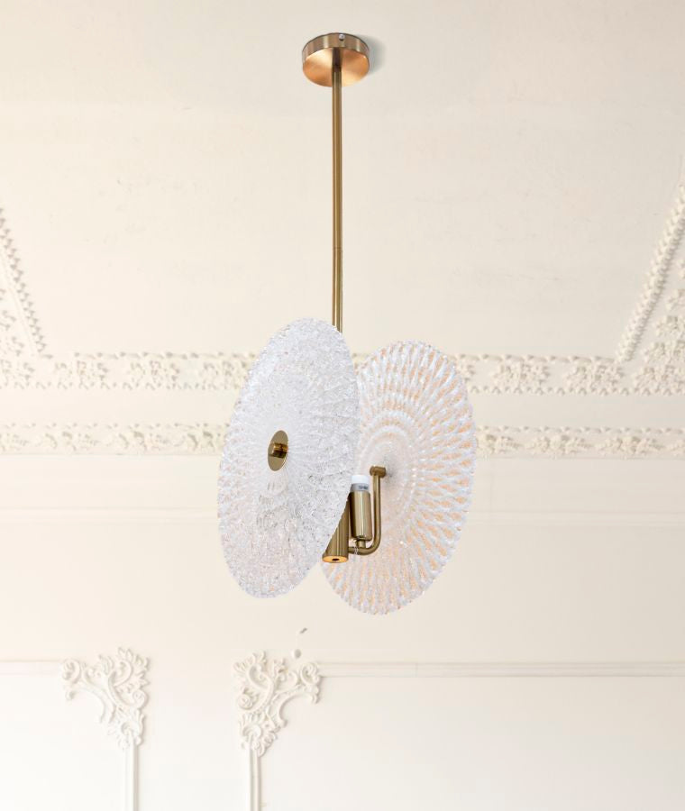 Glassa Lux Deckenleuchte Glas Metall Gold 35x80cm Glam