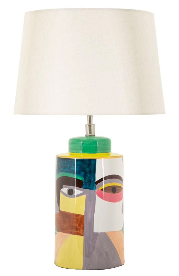 Tischlampe Piccassy Color 40x65 cm aus Keramik Metall Stoff