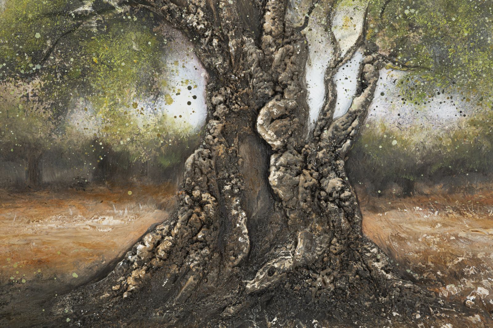 Wandbild Olea 120x80 Handgemaltes Leinwandbild Olivenbaum Natur Landschaft