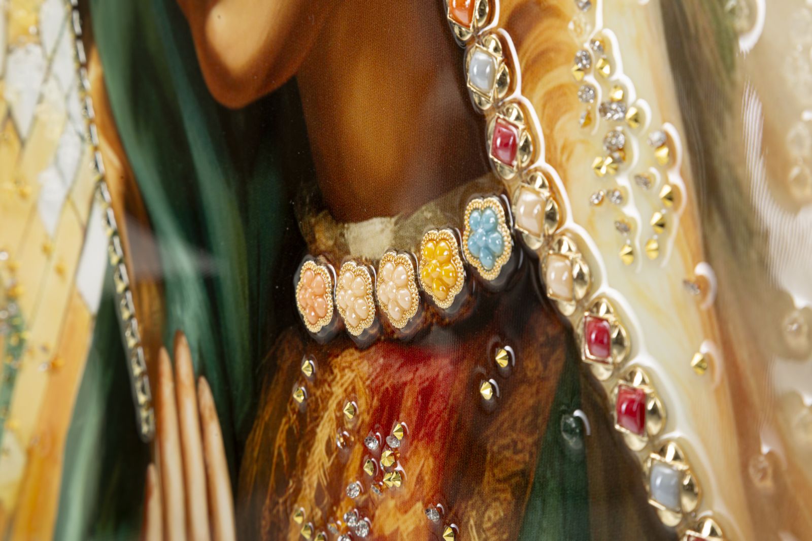 Madonna Celeste Wandbild 72x102 cm mit Kristallsteinen auf Leinwand