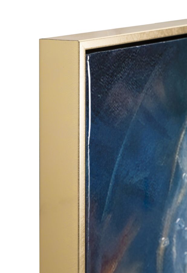 Jesus Salvator Wandbild 72x102 cm mit Kristallsteinen und Heiligem Herz auf Leinwand