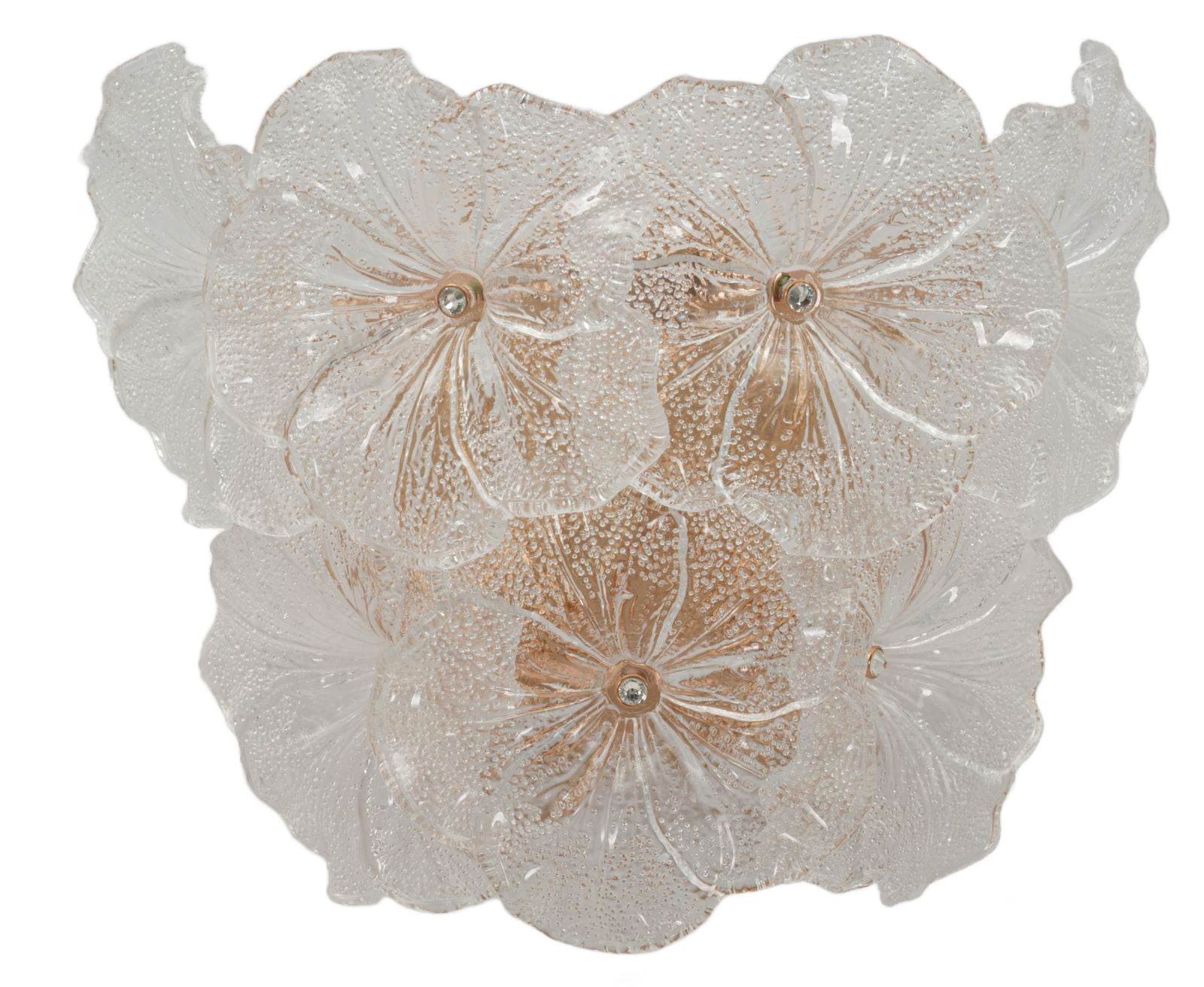 Wandleuchte Ibiscus 33x28 cm aus Metall und Glas