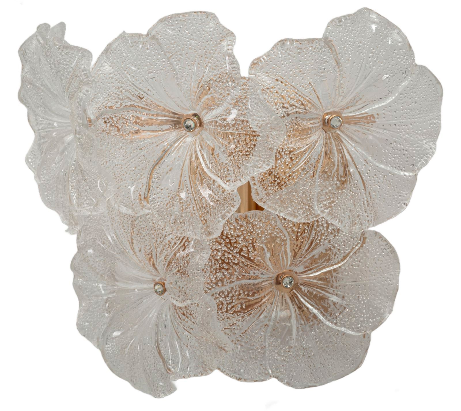 Wandleuchte Ibiscus 33x28 cm aus Metall und Glas