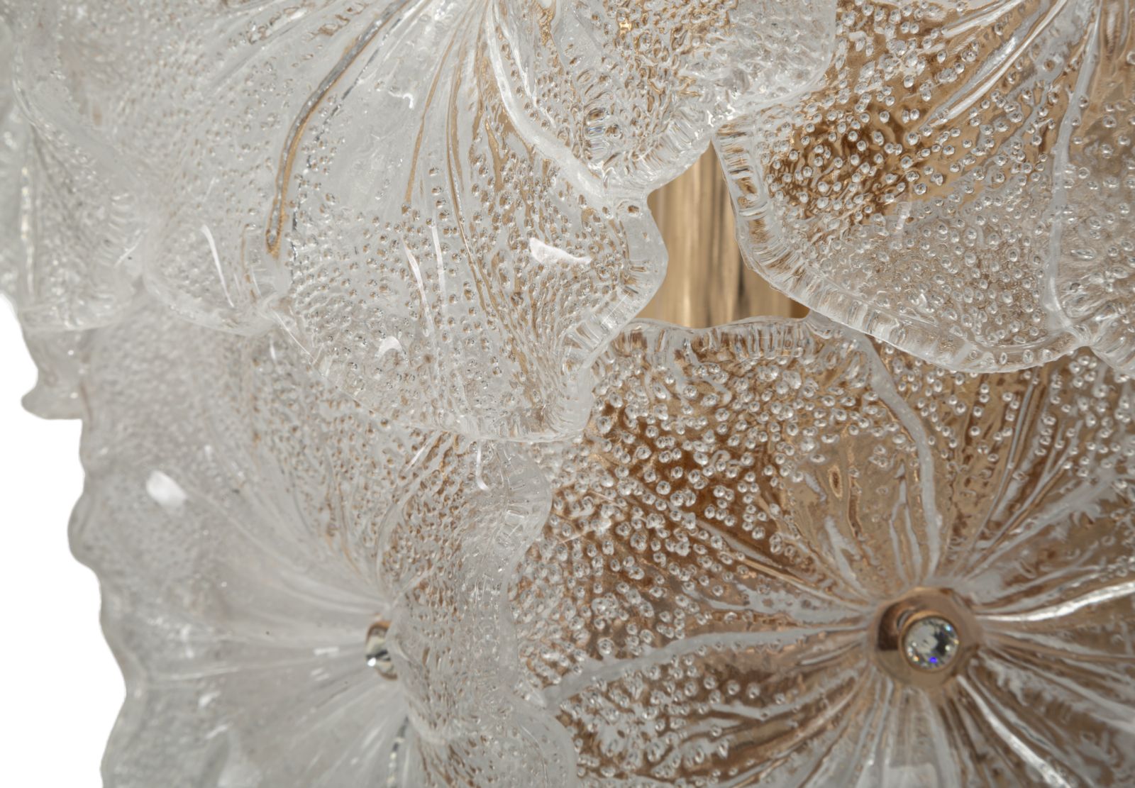 Wandleuchte Ibiscus 33x28 cm aus Metall und Glas