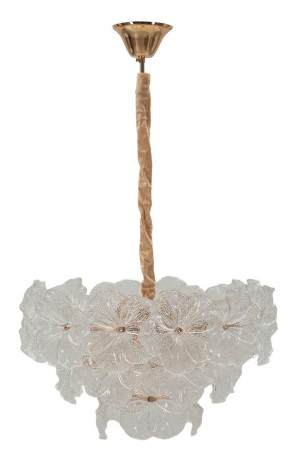 Deckenleuchte Ibiscus rund 47x73 cm aus Metall und Glas