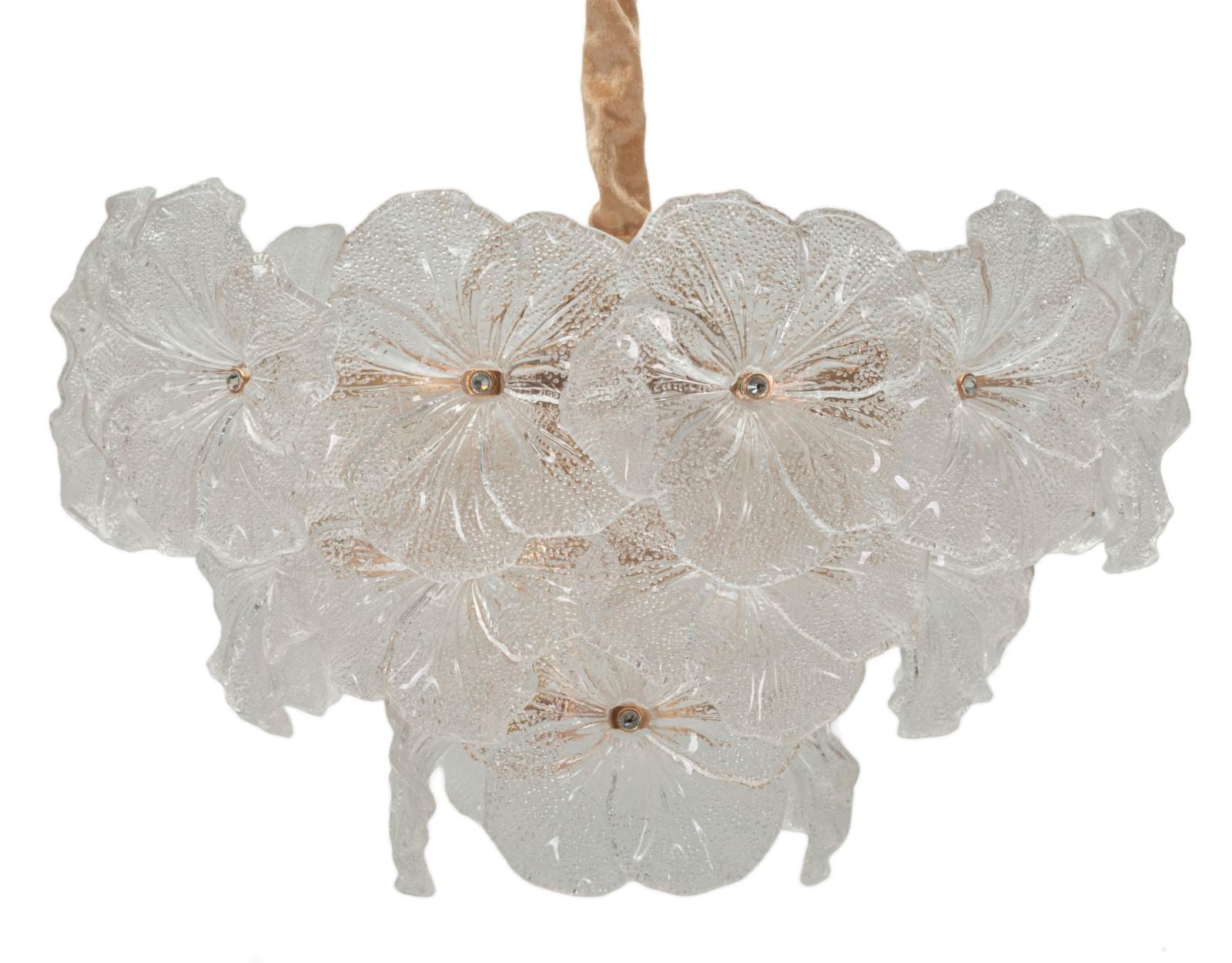 Deckenleuchte Ibiscus rund 47x73 cm aus Metall und Glas