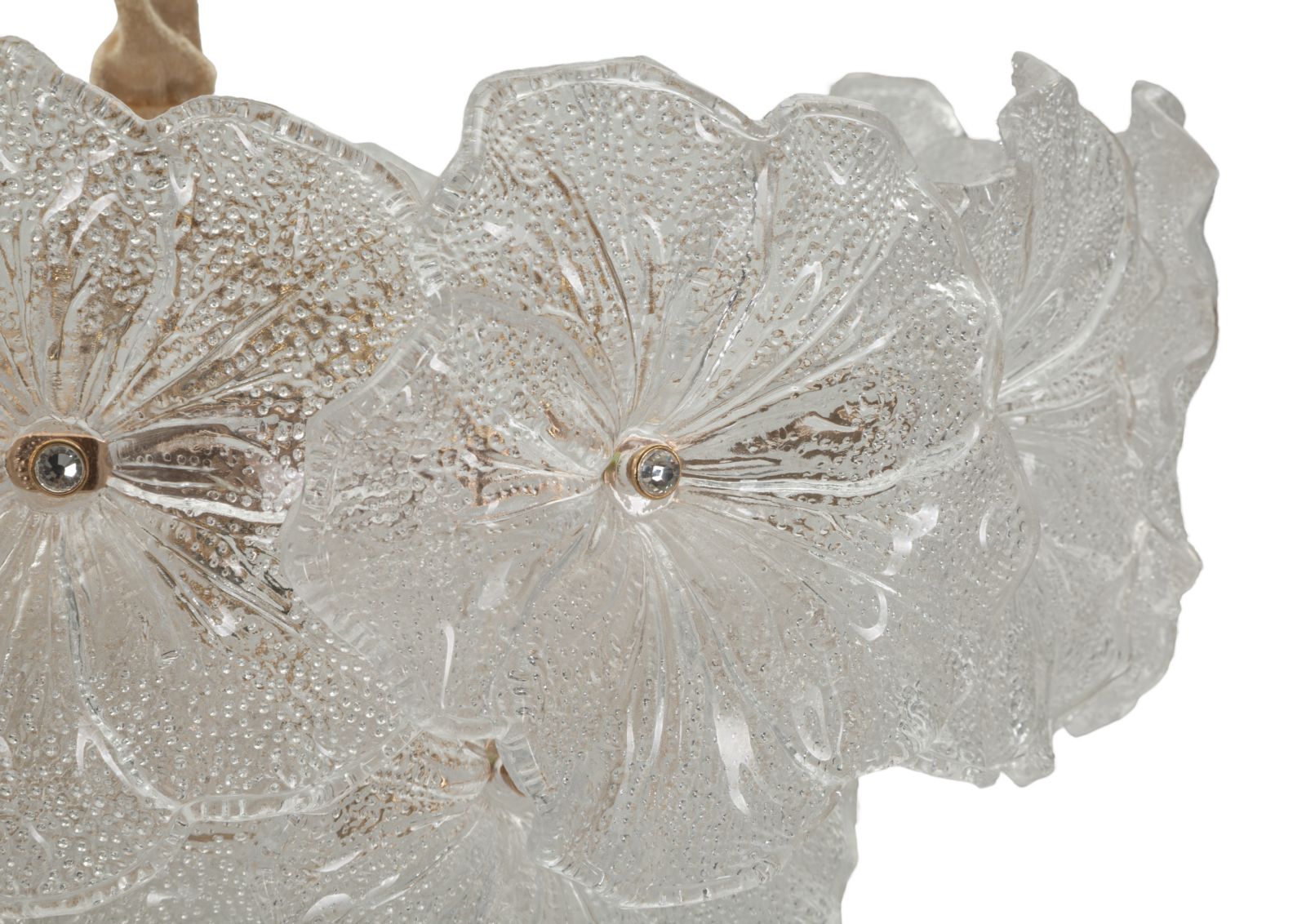 Deckenleuchte Ibiscus rund 47x73 cm aus Metall und Glas