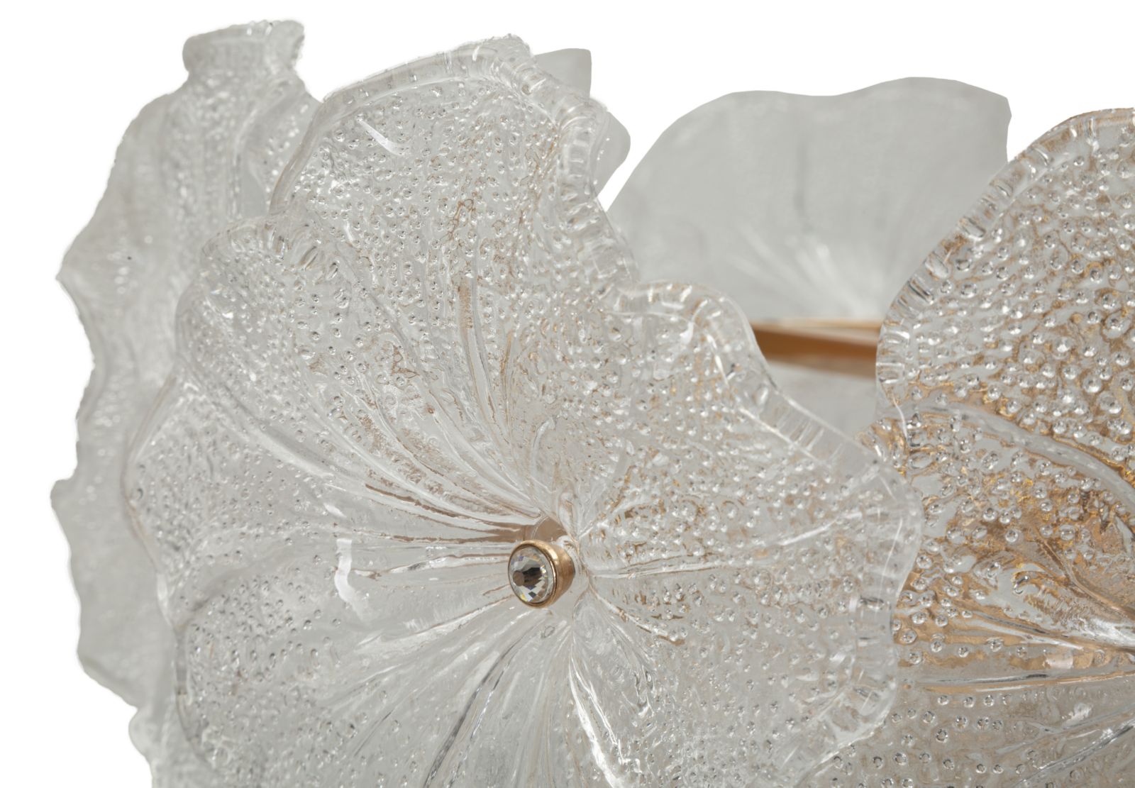 Deckenleuchte Ibiscus rund 47x73 cm aus Metall und Glas