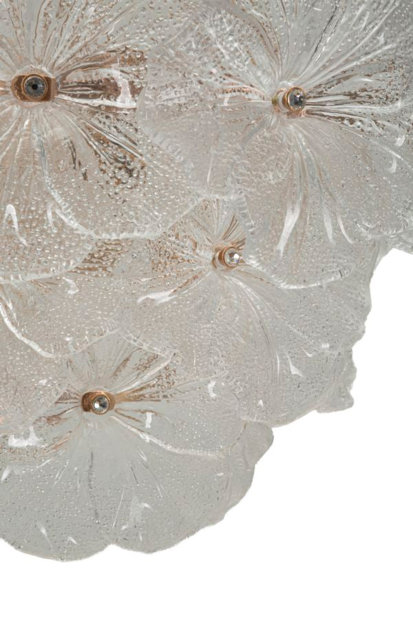 Deckenleuchte Ibiscus rund 47x73 cm aus Metall und Glas