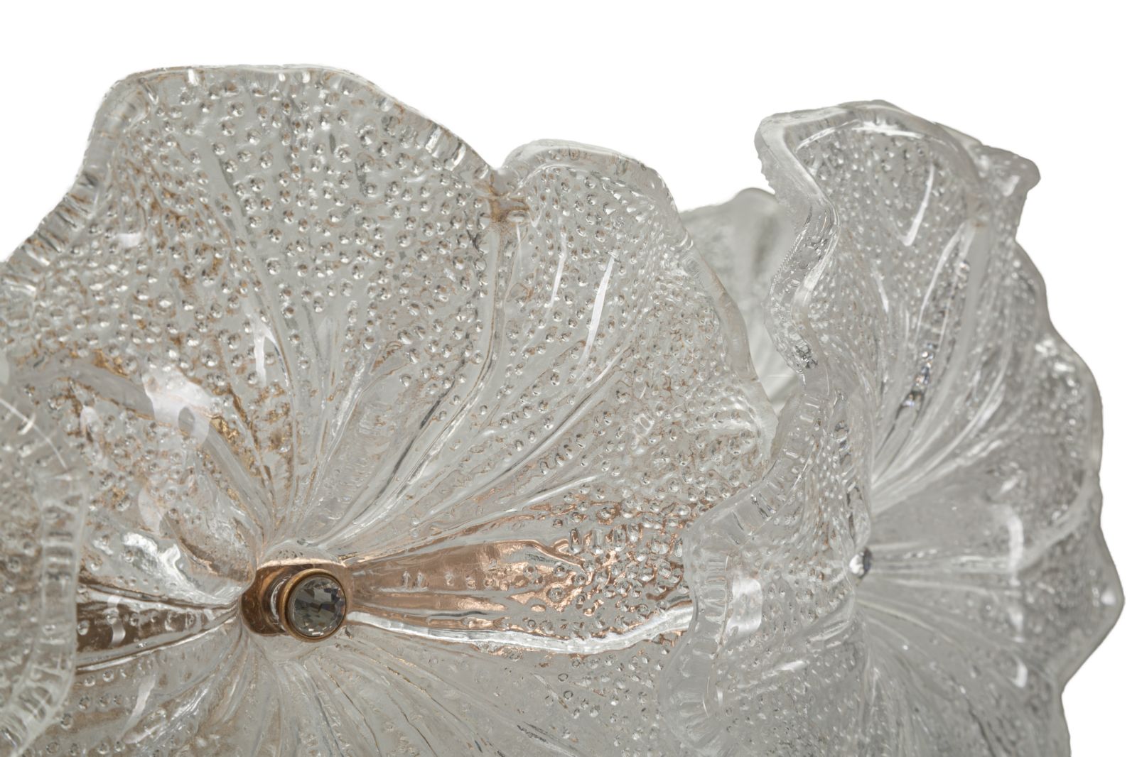 Deckenleuchte Ibiscus rund 47x73 cm aus Metall und Glas