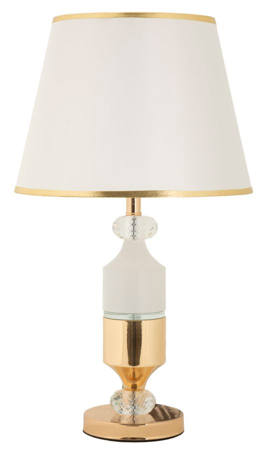 Tischlampe Gipsy rund 30x52 cm aus Metall Glas Stoff